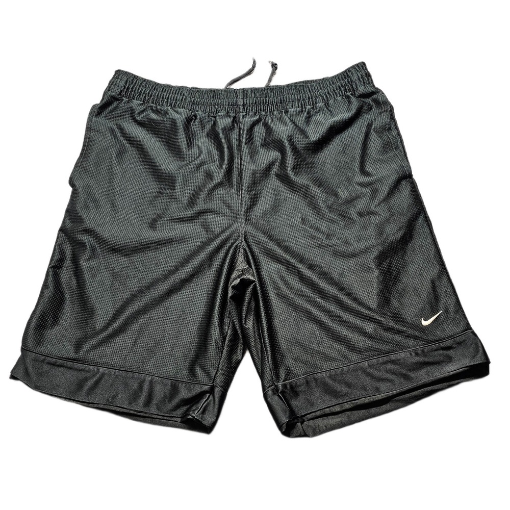 Nike Basketball Shorts Mens Large Black Gym Athletic Fit Swoosh Logo Drawstring